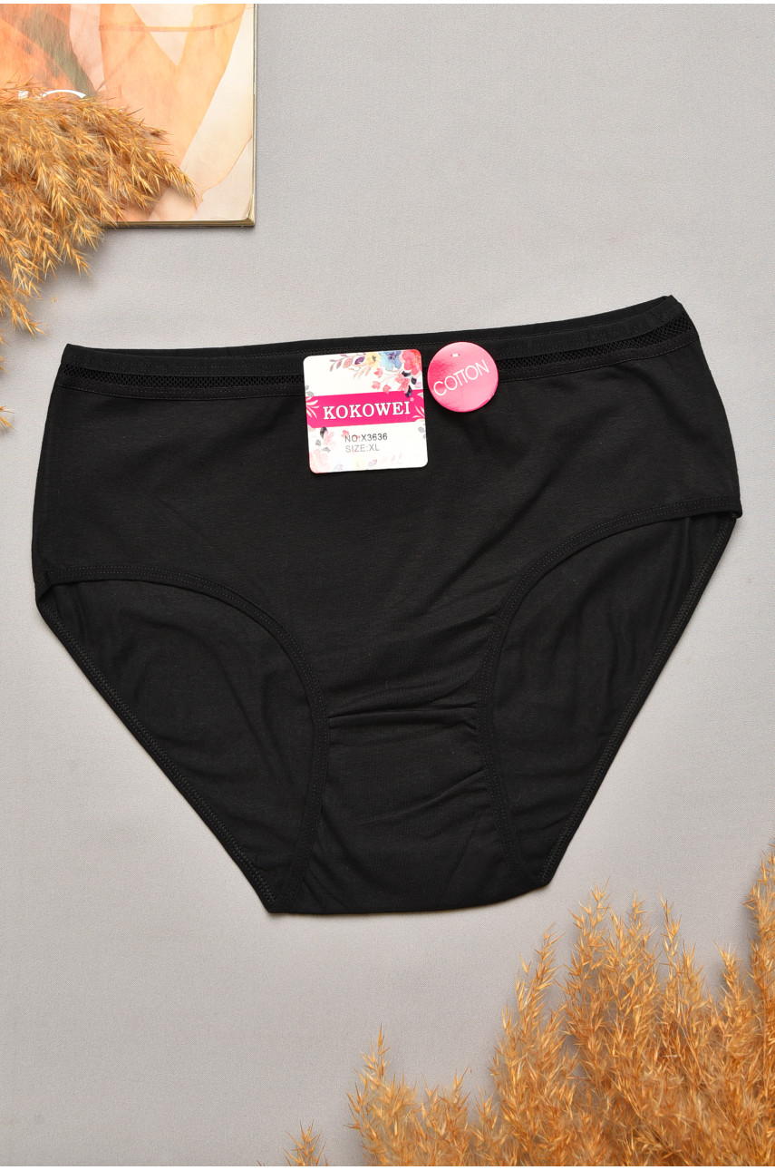 Трусы женские полубатальные черного цвета 3636 207104