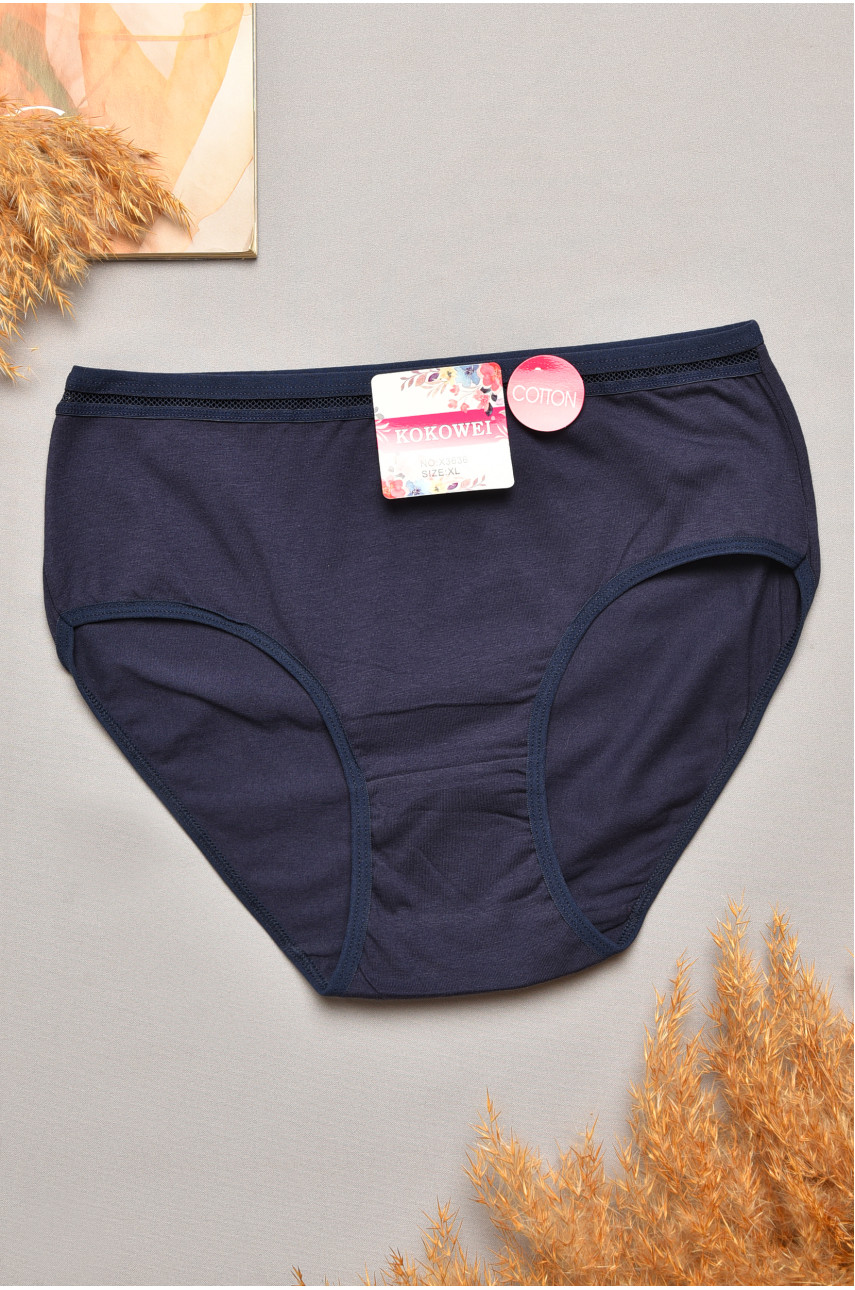 Трусы женские полубатальные темно-синего цвета 3636 207105