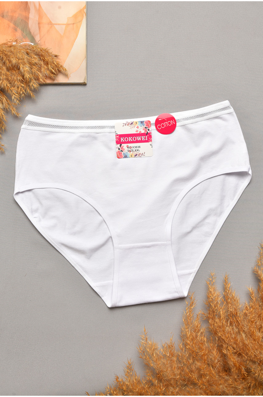 Трусы женские полубатальные белого цвета 3636 207107