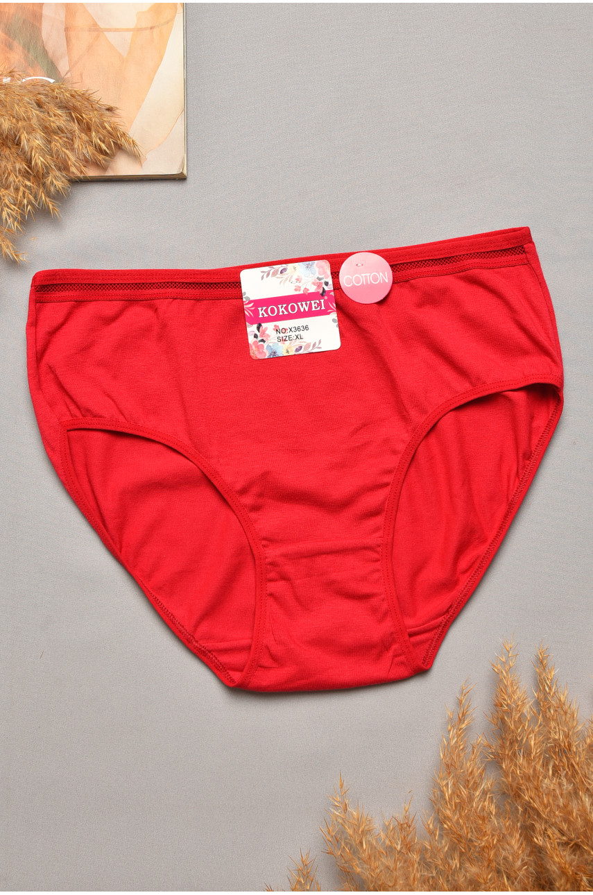 Трусы женские полубатальные красного цвета 3636 207108