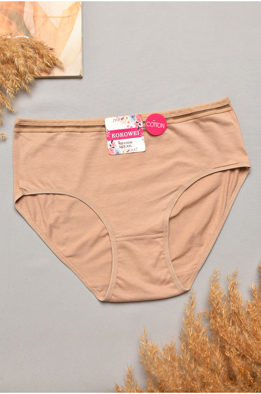 Трусы женские полубатальные темно-бежевого цвета 3636 207110