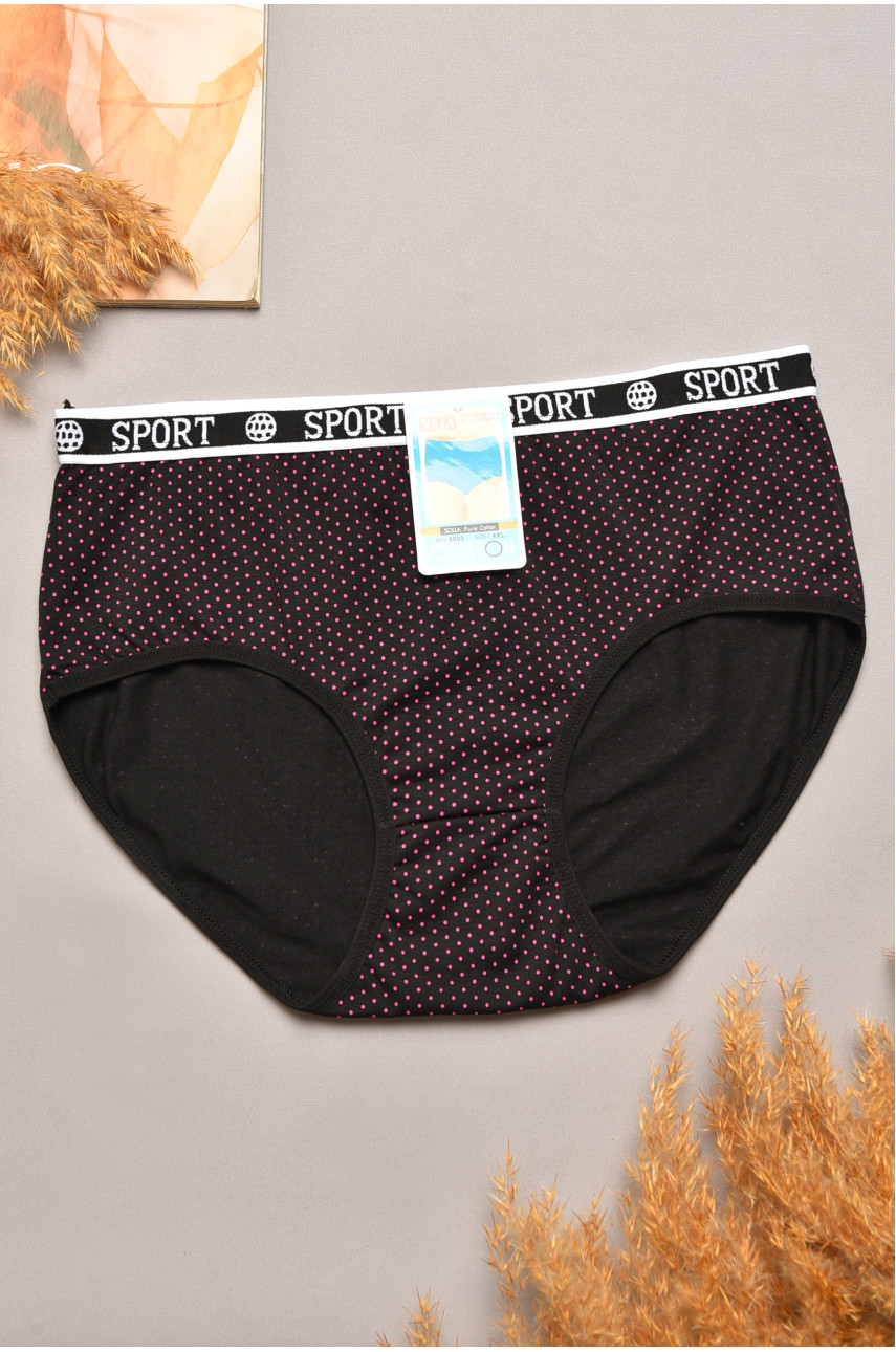 Трусы женские полубатальные черного цвета 9003 207121