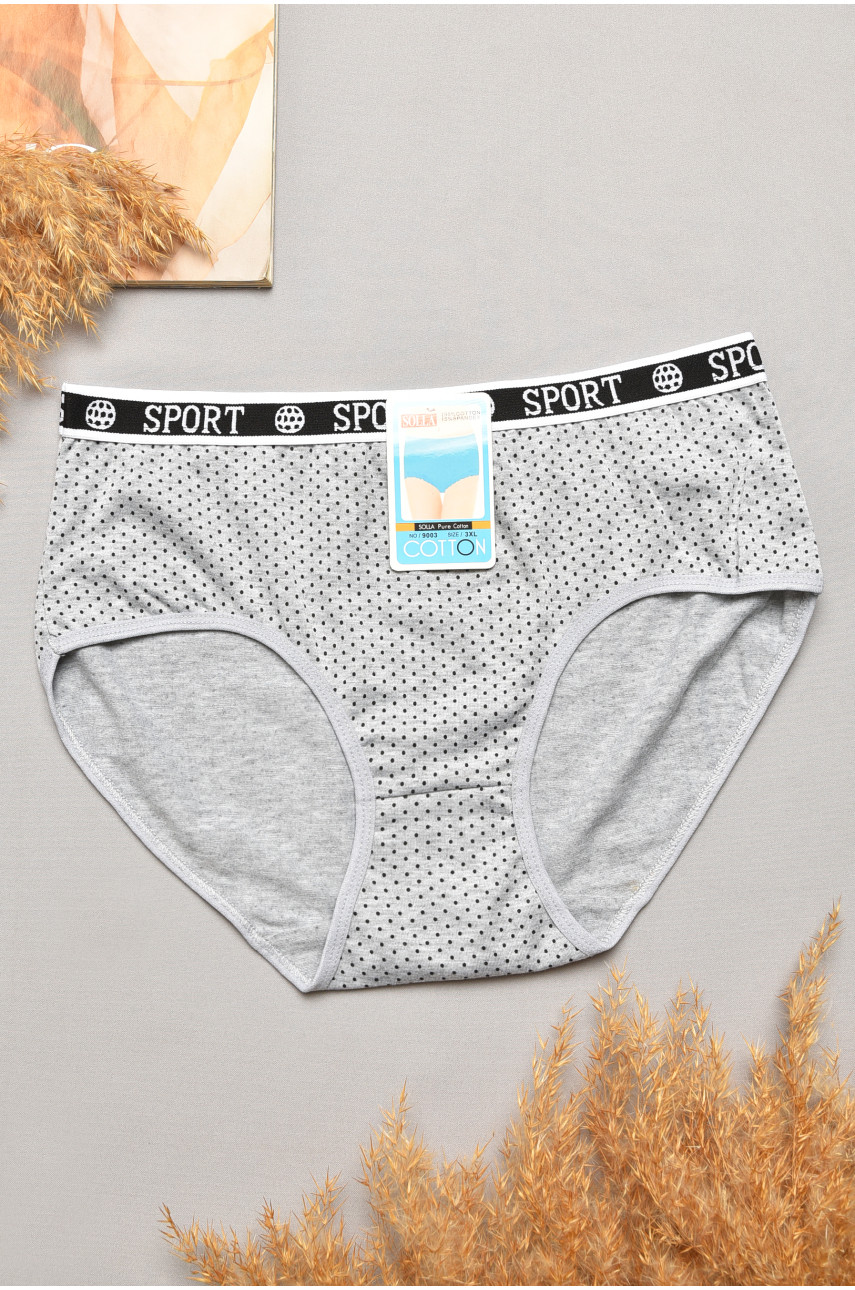Трусы женские полубатальные серого цвета 9003 207125
