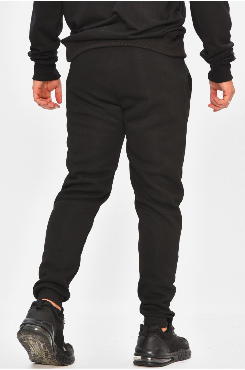 Спортивные штаны мужские на флисе черного цвета 41553 207126