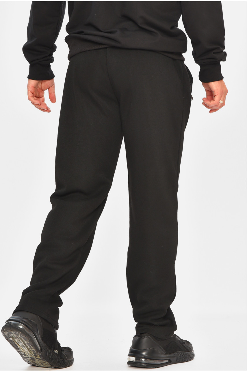 Спортивные штаны мужские на флисе черного цвета 41223 207135