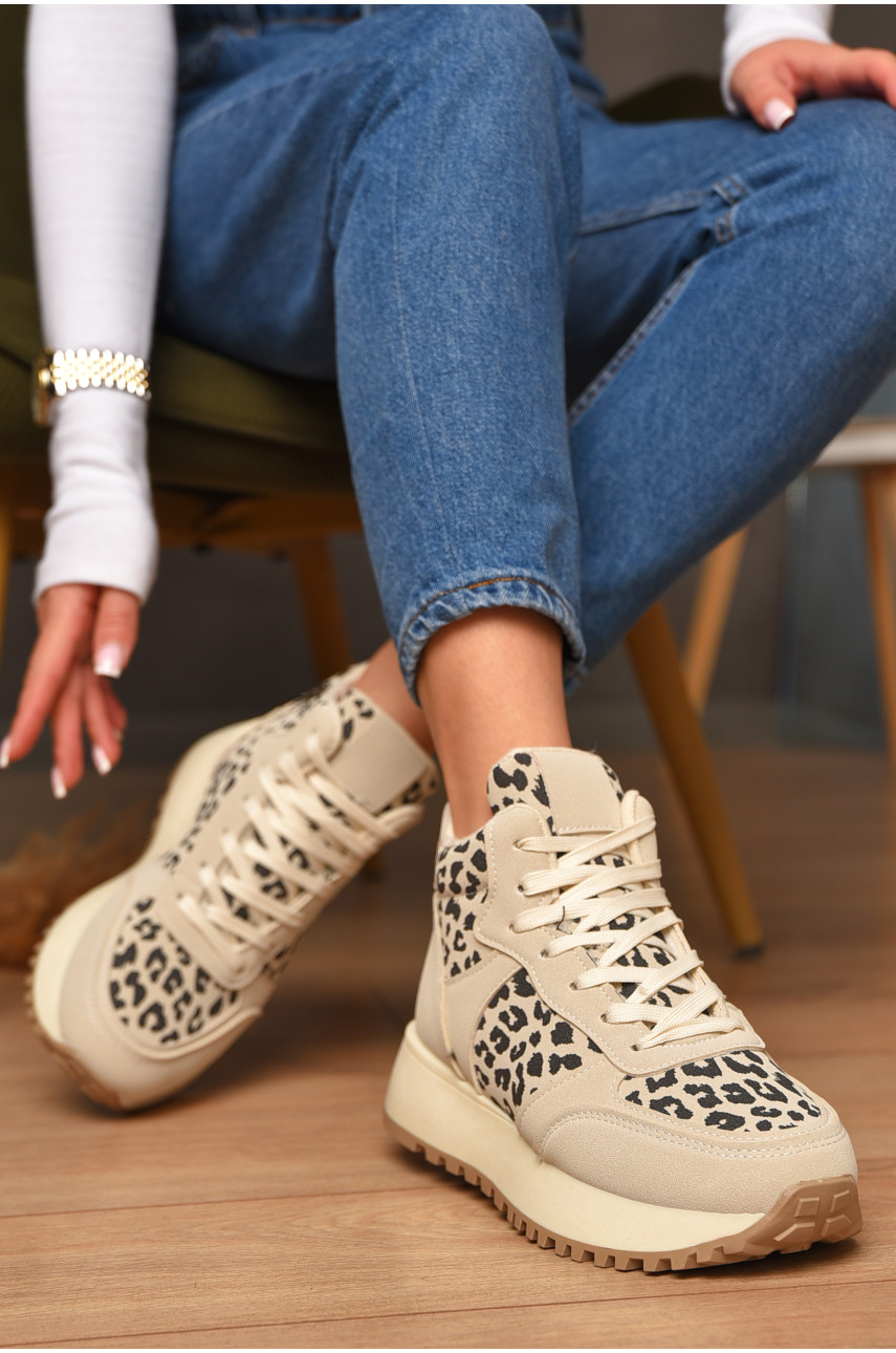 Кросівки зимові жіночі світло-бежевого кольору К899-1 207139