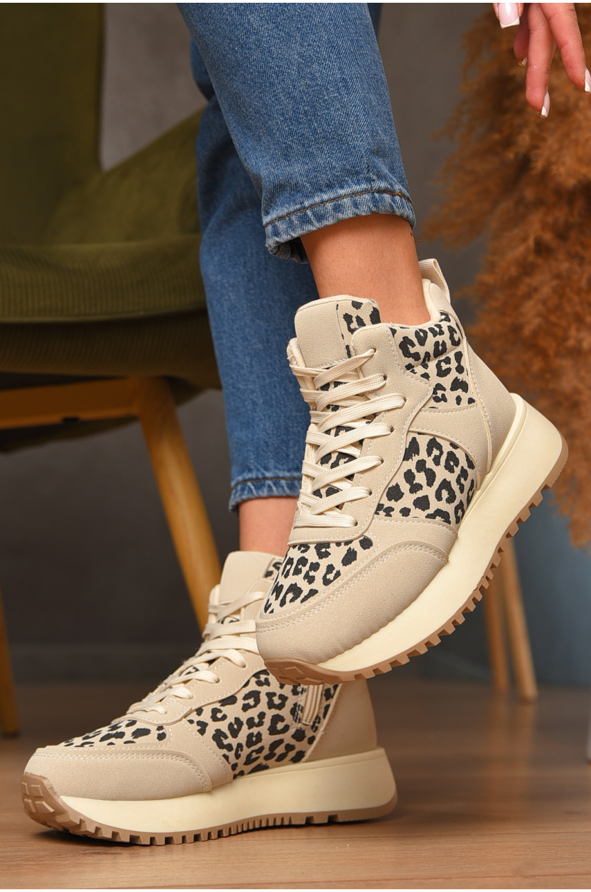 Кросівки зимові жіночі світло-бежевого кольору К899-1 207139