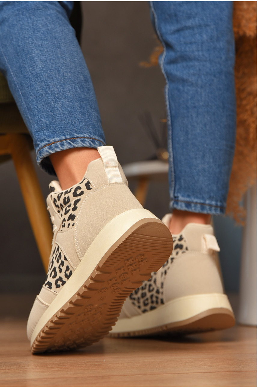 Кросівки зимові жіночі світло-бежевого кольору К899-1 207139