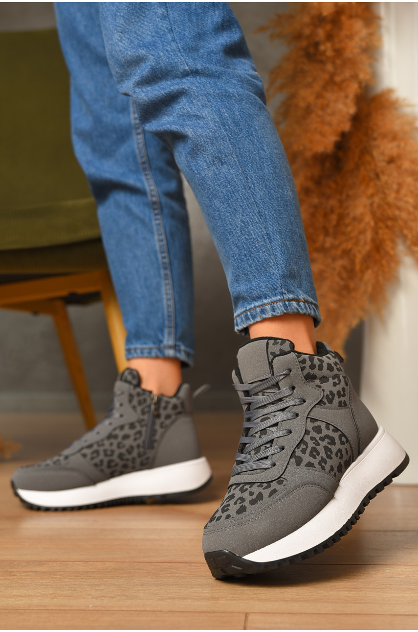 Кросівки зимові жіночі сірого кольору К899-3 207140