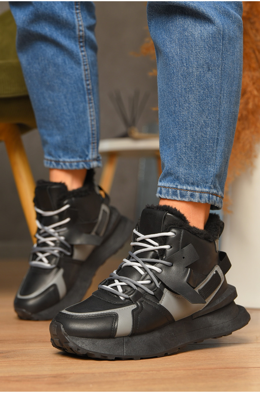 Кросівки зимові жіночі чорного кольору W130-1 207141