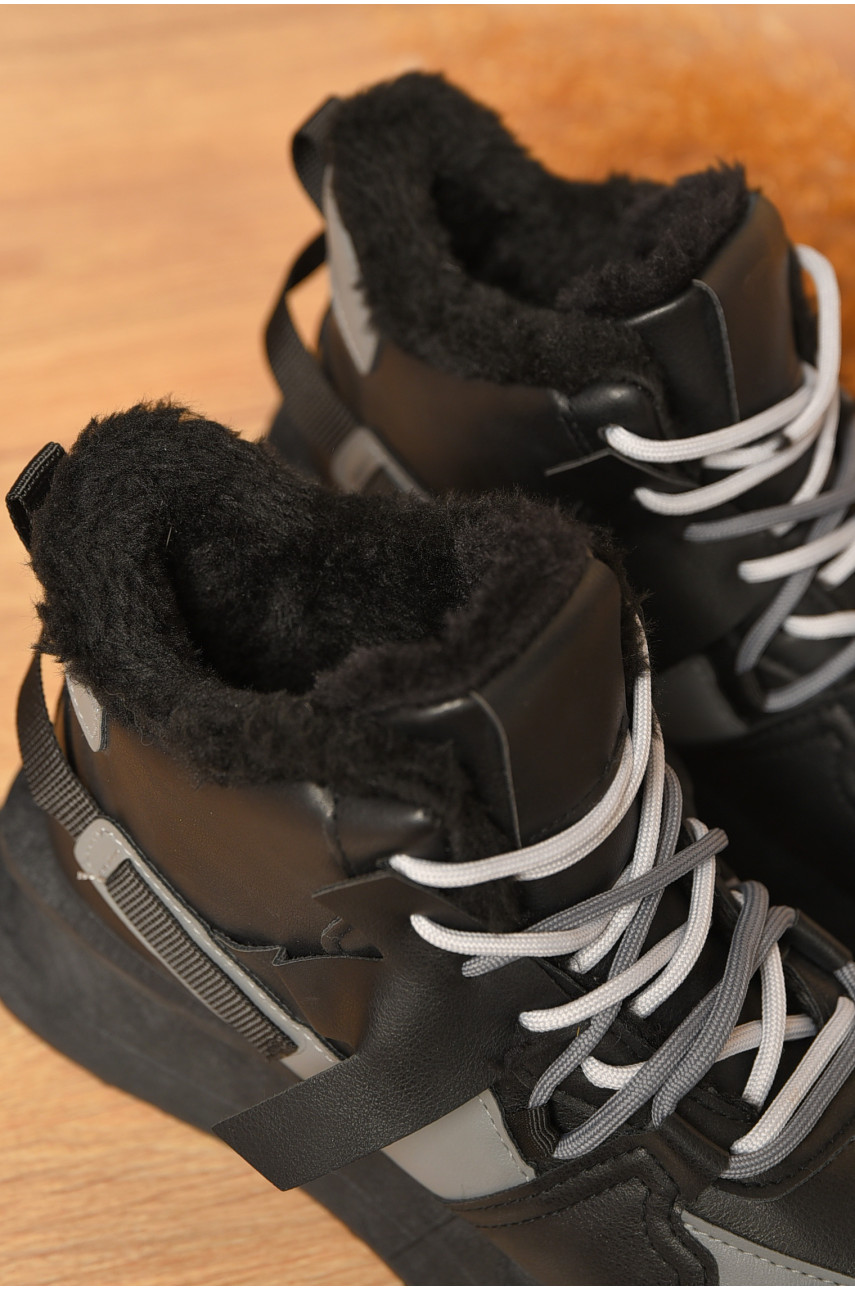 Кросівки зимові жіночі чорного кольору W130-1 207141