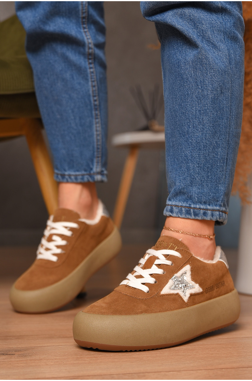 Кроссовки женские демисезонные светло-коричневого цвета N008-1 207142