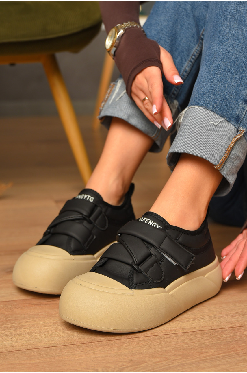 Кроссовки женские демисезонные черного цвета N005 207147