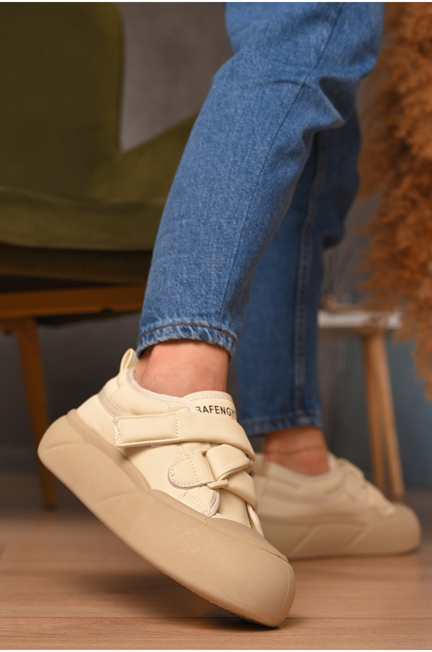 Кроссовки женские демисезонные светло-бежевого цвета N005-1 207148