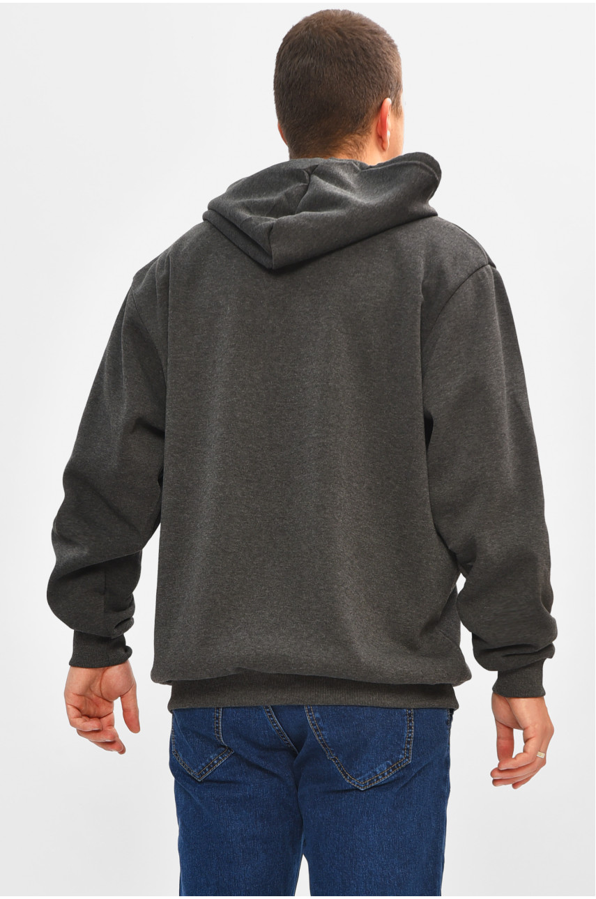 Кофта чоловіча однотонна на флісі темно-сірого кольору. 2536 207155