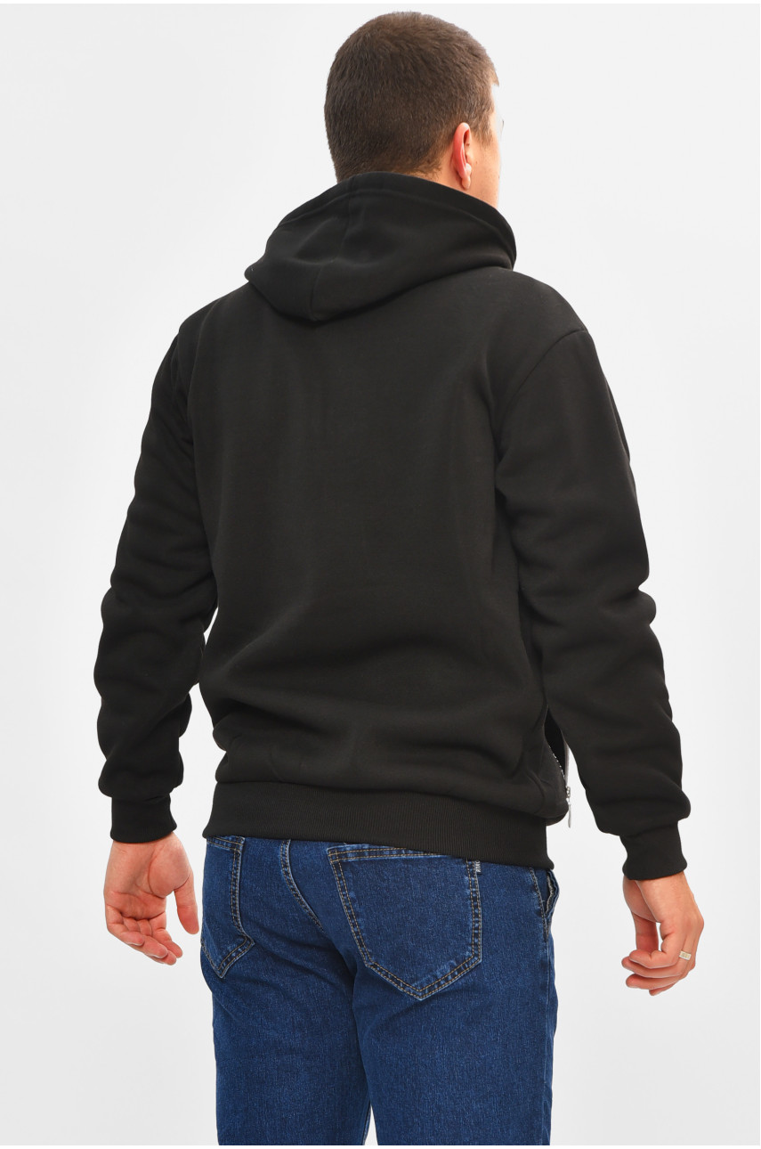 Кофта чоловіча однотонна на флісі чорного кольору 2536 207156