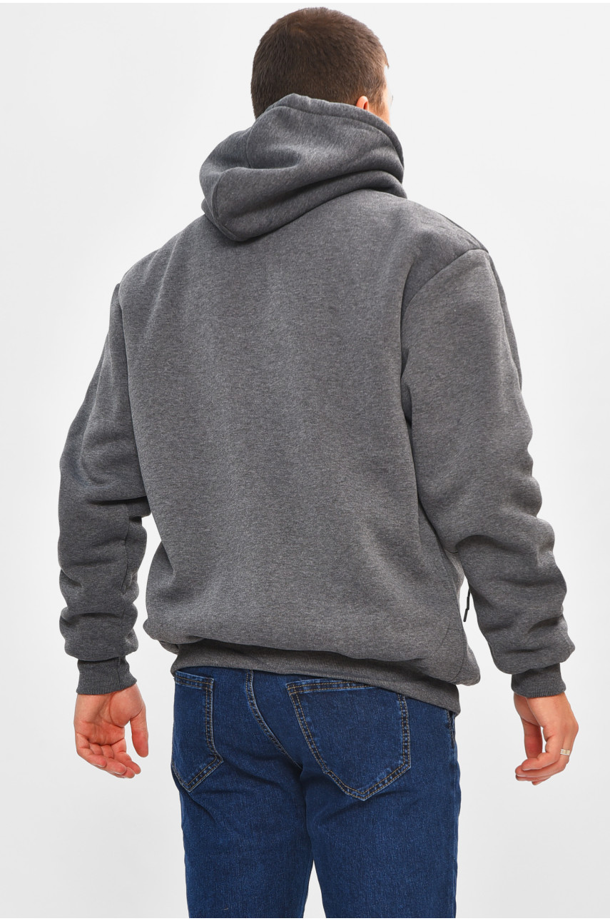 Кофта чоловіча однотонна на хутрі сірого кольору 2652 207158