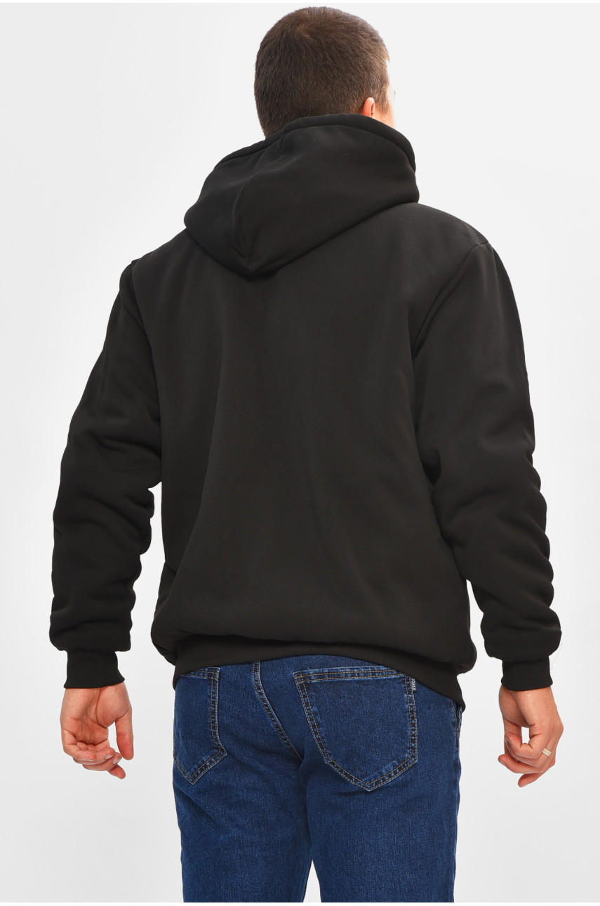 Кофта чоловіча однотонна на хутрі чорного кольору 2652 207160