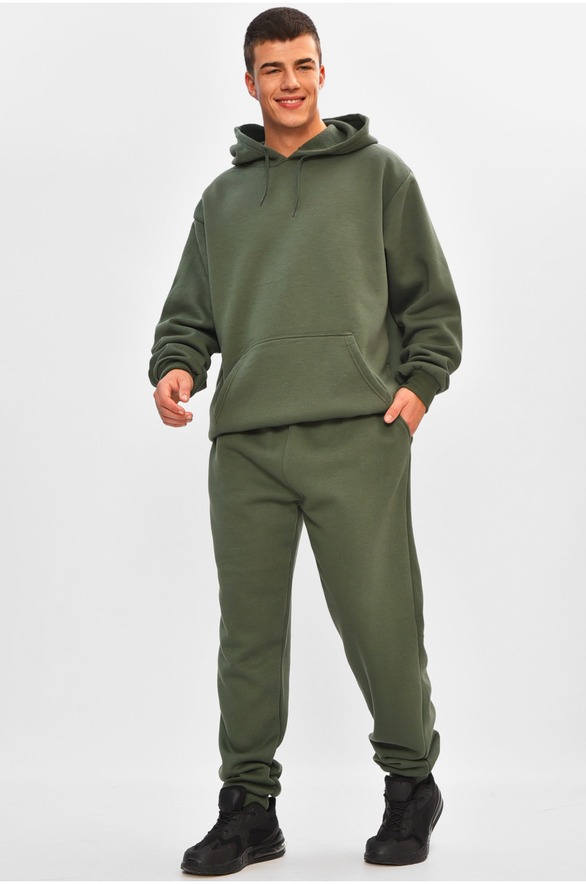 Спортивний костюм чоловічий на флісі кольору хакі 9162 207165