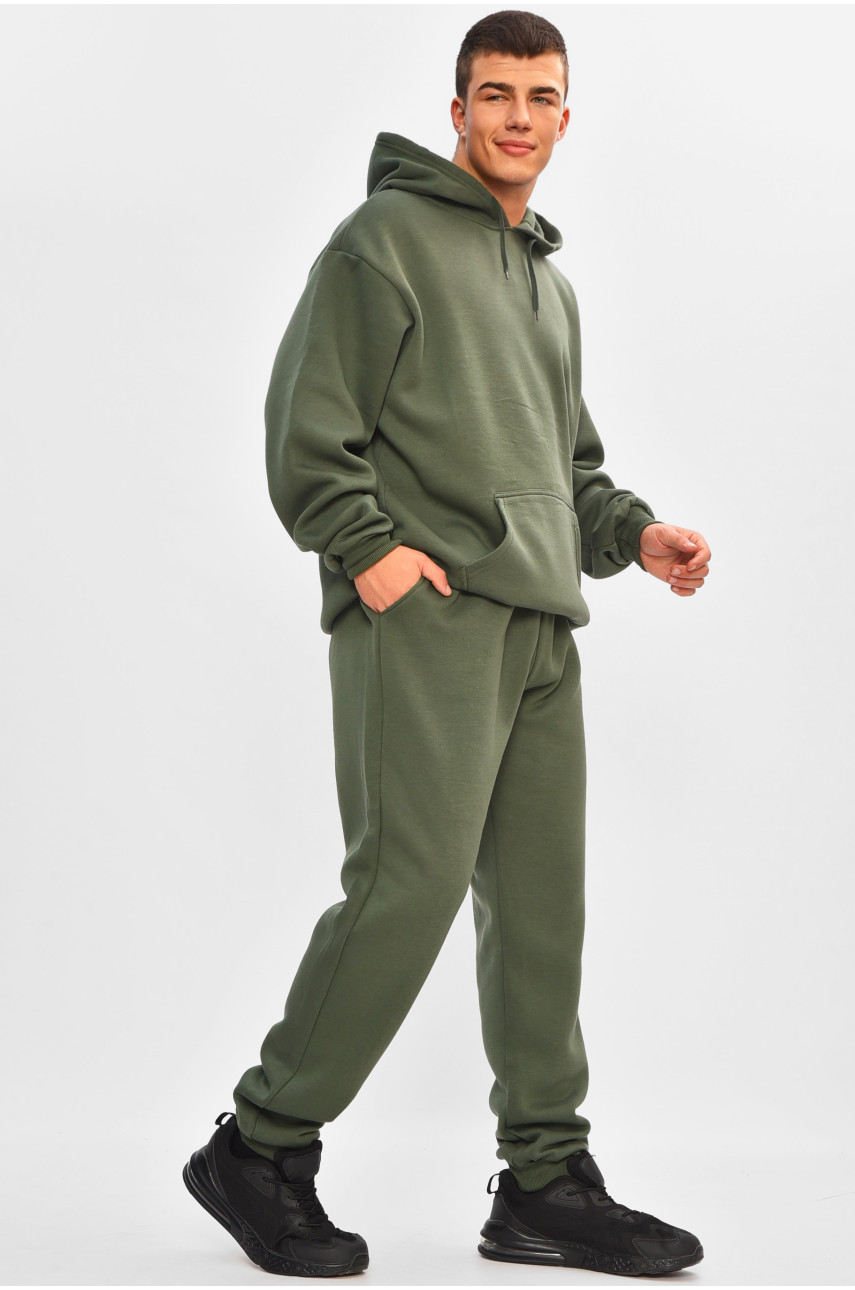 Спортивний костюм чоловічий на флісі кольору хакі 9162 207165