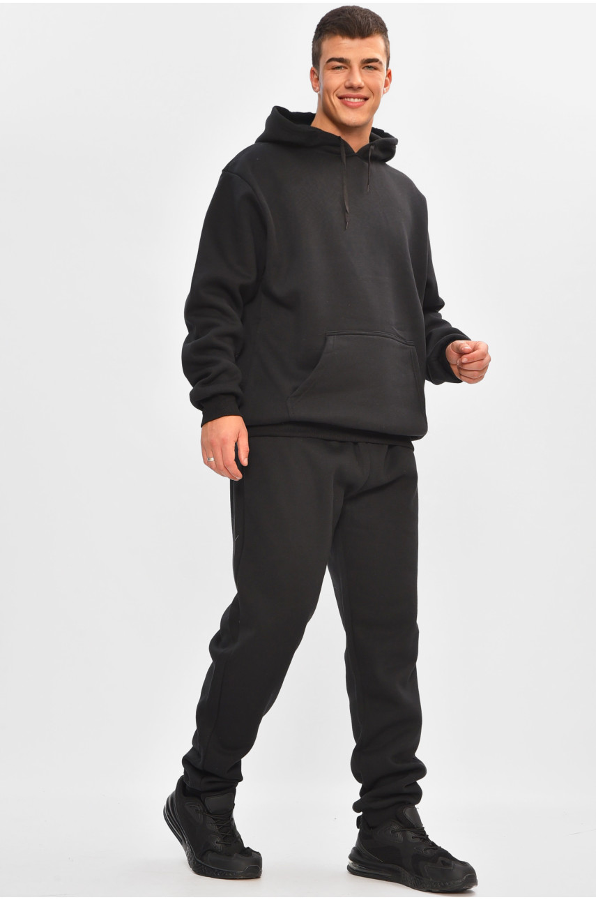 Спортивний костюм чоловічий на флісі чорного кольору 9162 207166