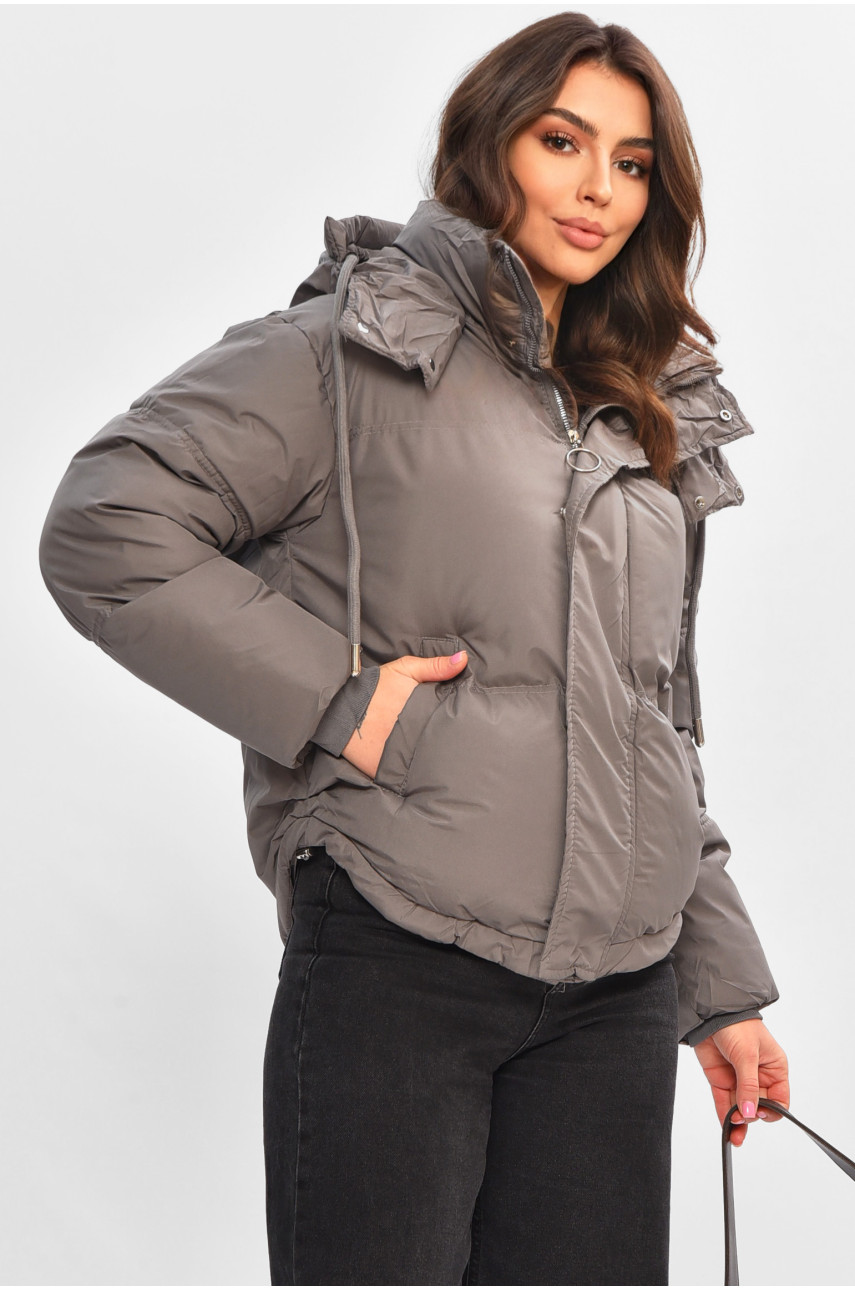 Куртка жіноча демісезонна сірого кольору 983 207167