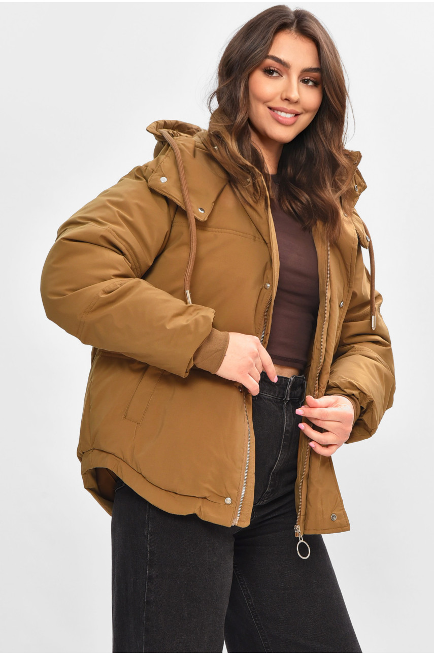 Куртка жіноча демісезонна коричневого кольору 983 207168