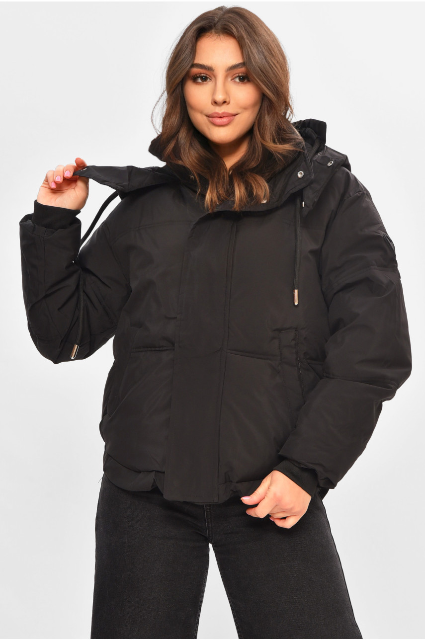 Куртка жіноча демісезонна чорного кольору 983 207169