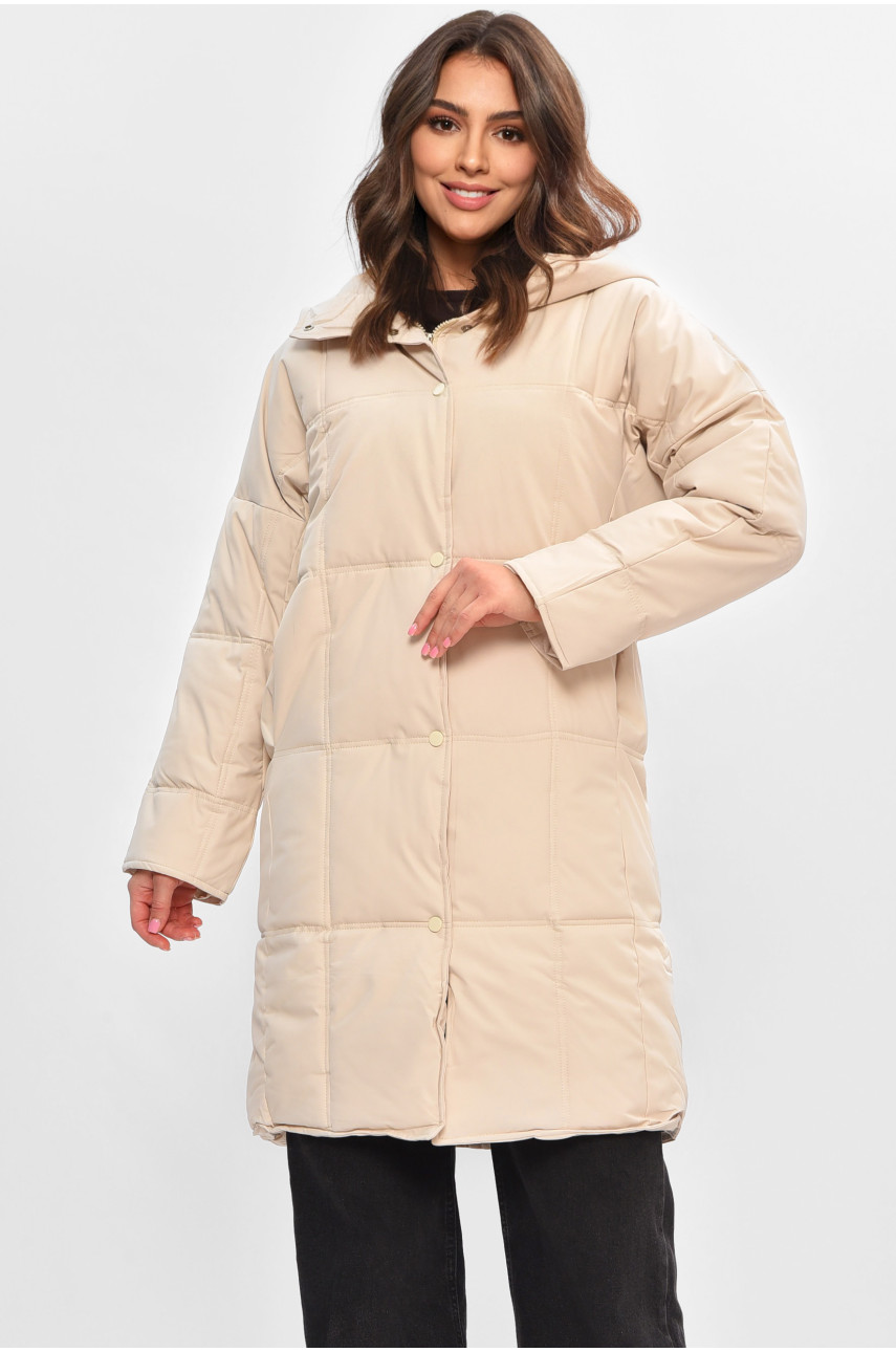 Куртка жіноча демісезонна світло-бежевого кольору 8832 207170