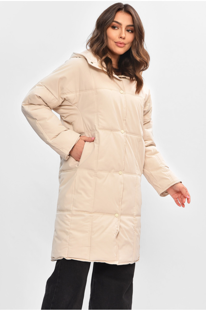 Куртка жіноча демісезонна світло-бежевого кольору 8832 207170