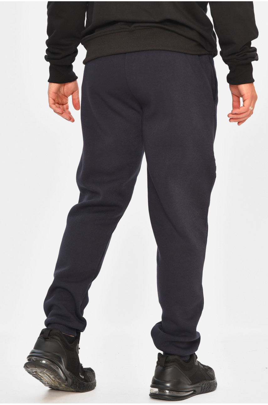 Спортивные штаны мужские на флисе тёмно-синего цвета 09к 207179