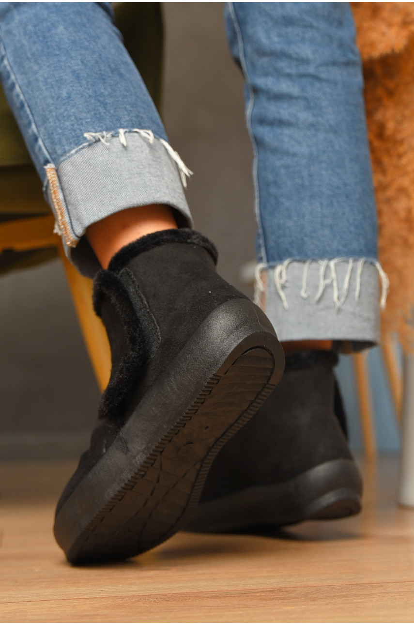 Бурки жіночі на хутрі чорного кольору д21 207182