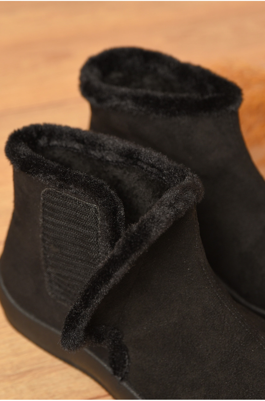 Бурки жіночі на хутрі чорного кольору д21 207182