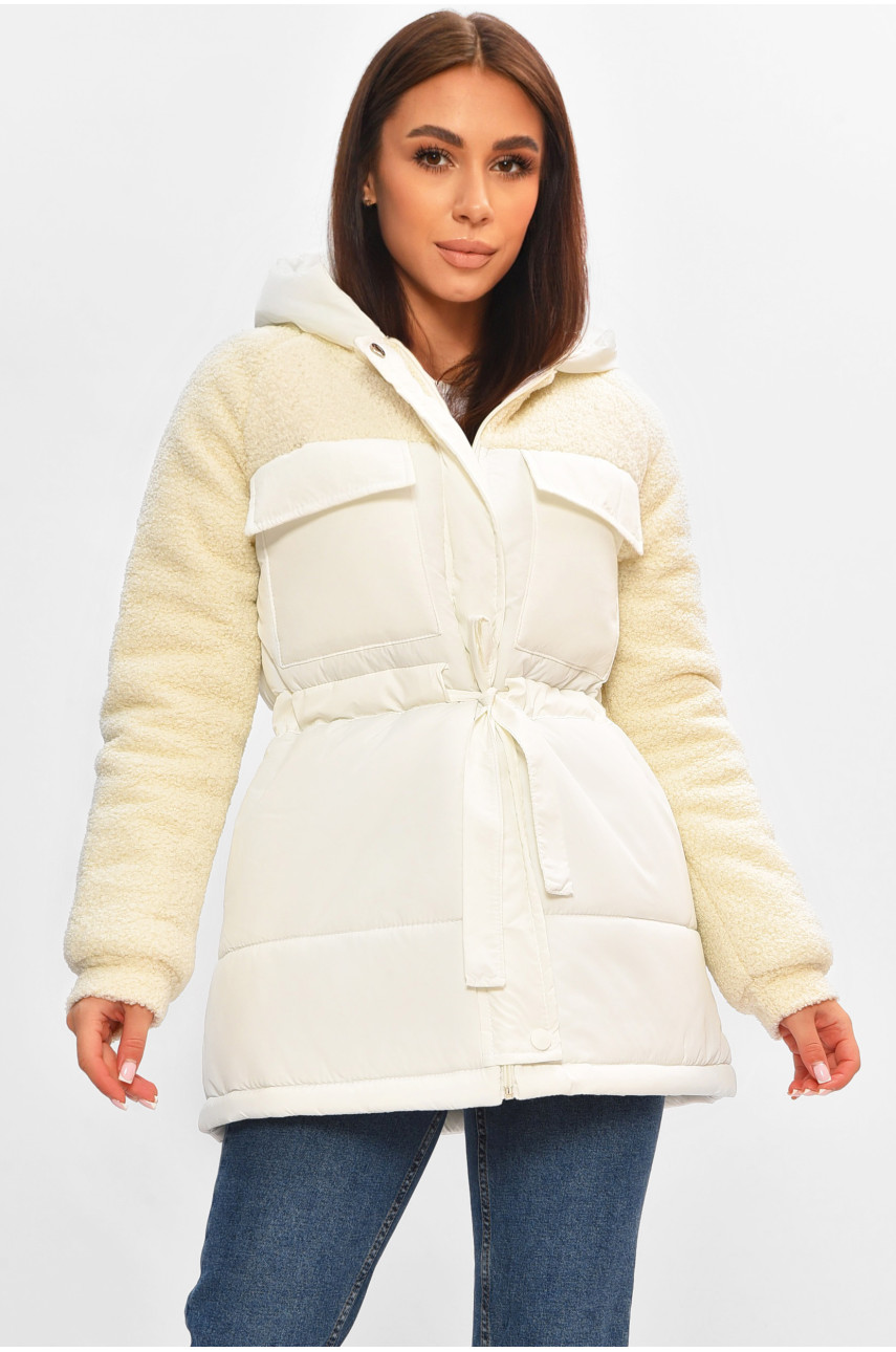 Куртка жіноча демісезонна білого кольору 8832 207192