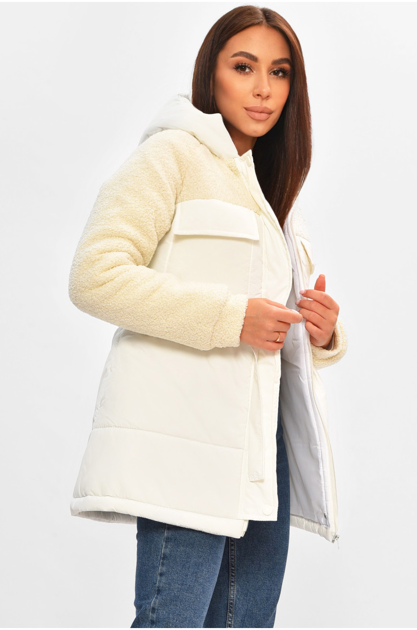 Куртка жіноча демісезонна білого кольору 8832 207192