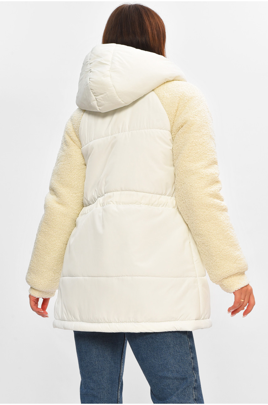 Куртка жіноча демісезонна білого кольору 8832 207192 Куртка жіноча демісезонна білого кольору 8832 207192