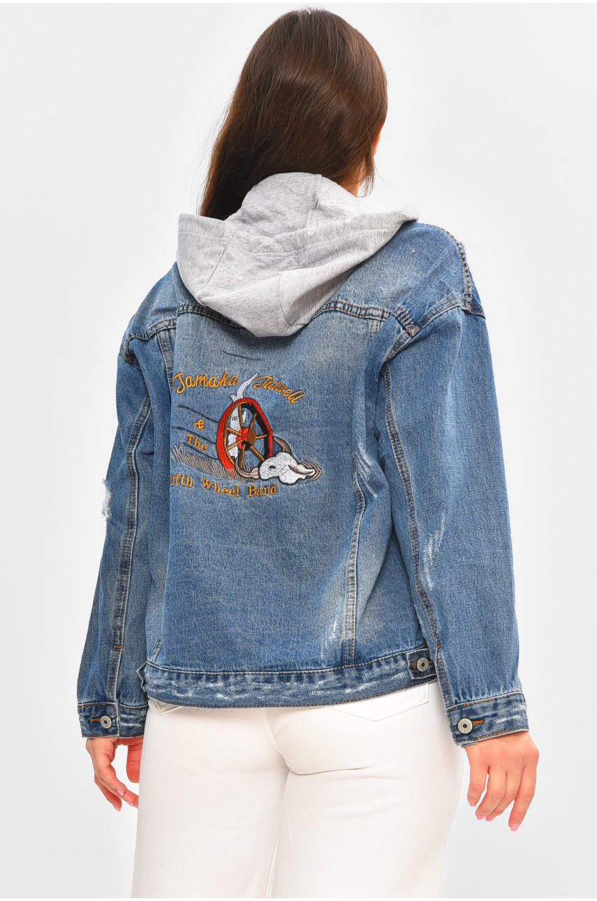 Куртка джинсова жіноча синього кольору 8801 207202
