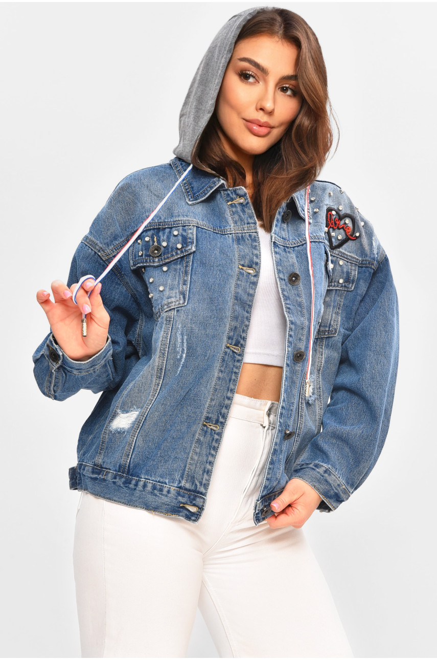 Куртка джинсова жіноча синього кольору 8801 207204