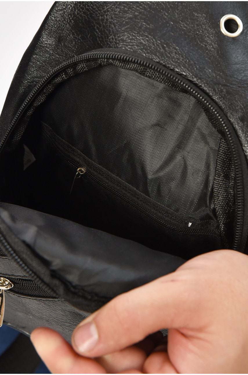 Сумка чоловіча через плече з екошкіри чорного кольору HY-1522 207237