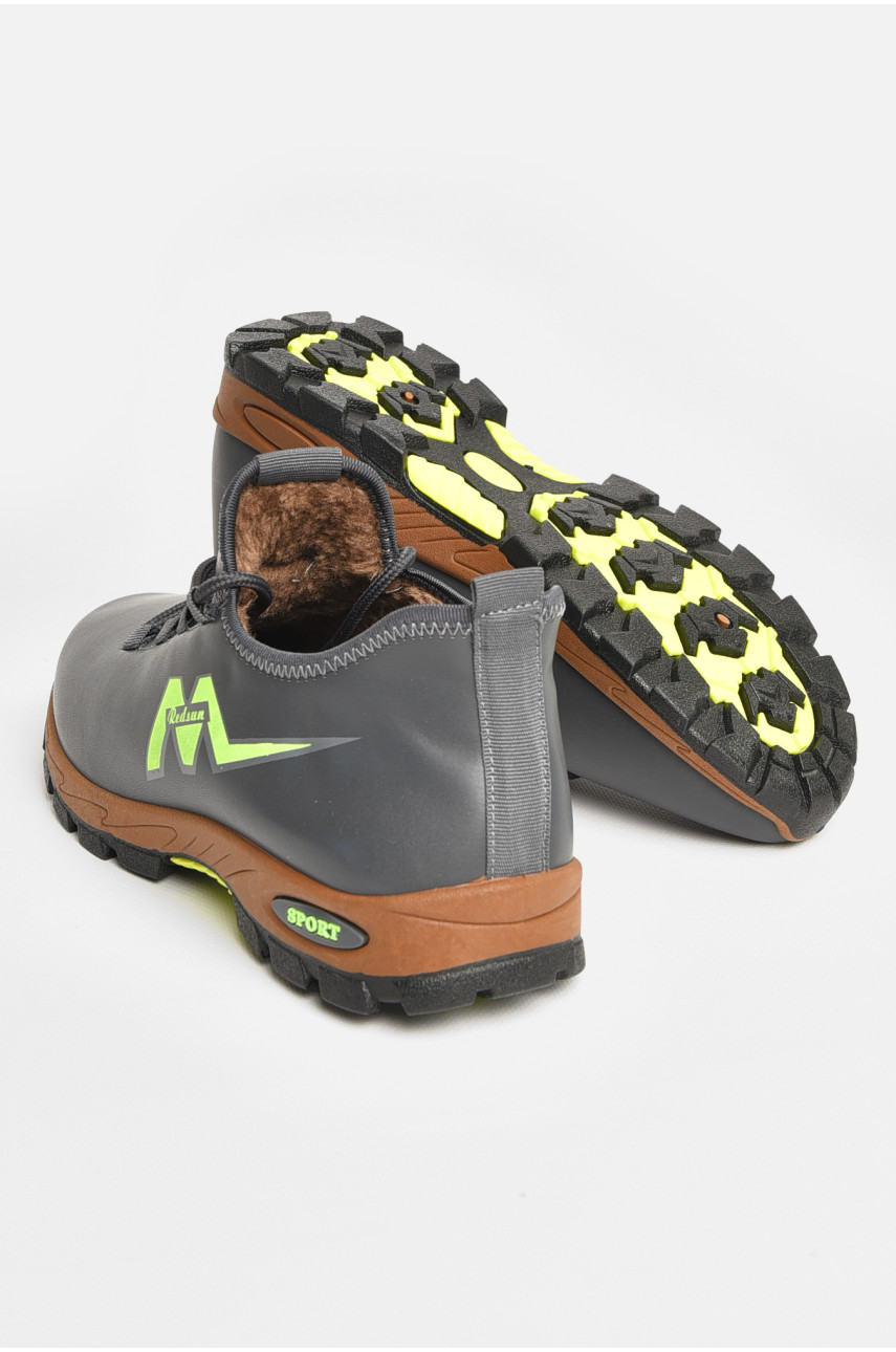 Кроссовки мужские с искуственным мехом темно-серого цвета F306 207246