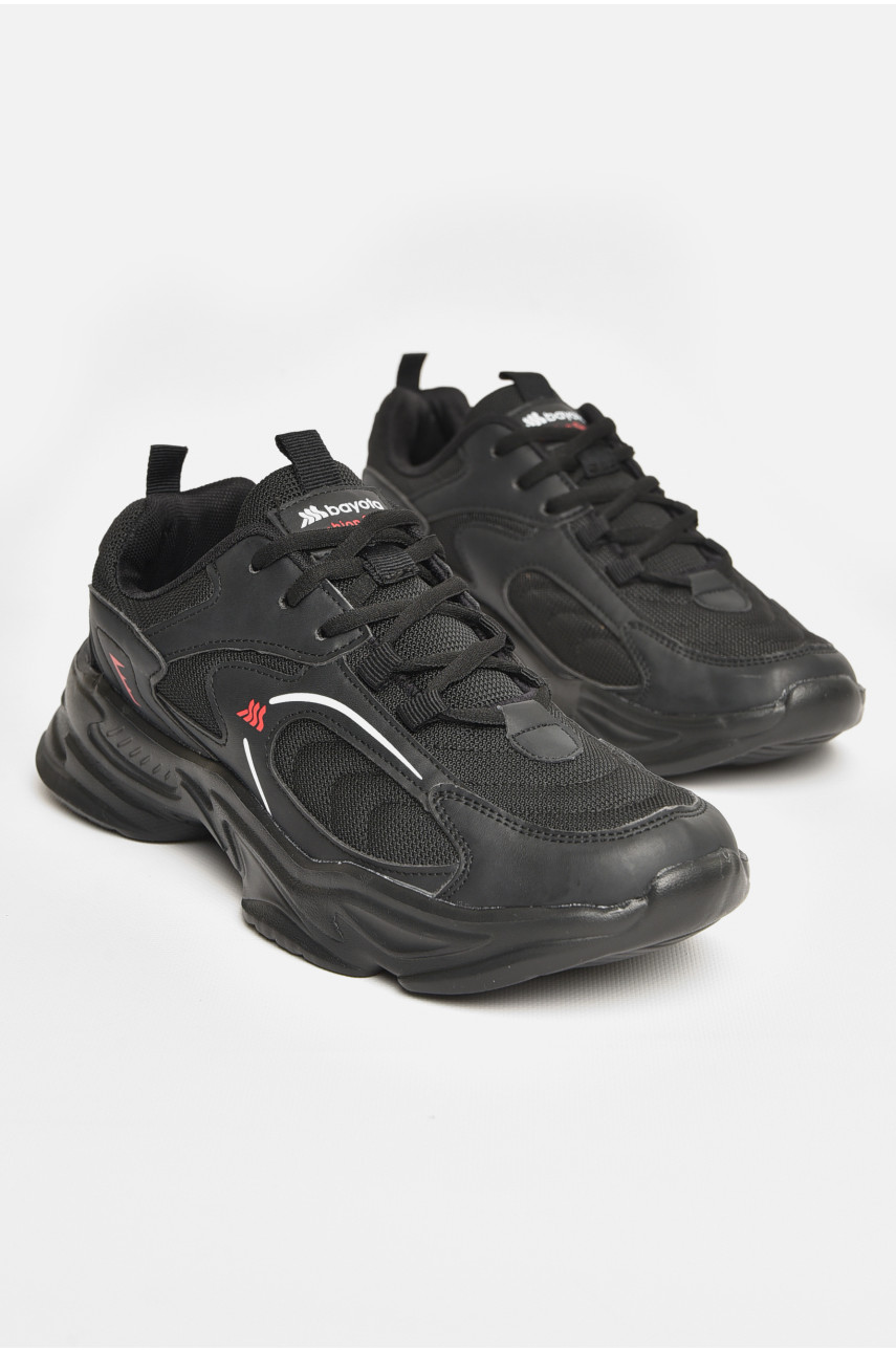 Кроссовки мужские черного цвета на шнуровке 5078-7 207247