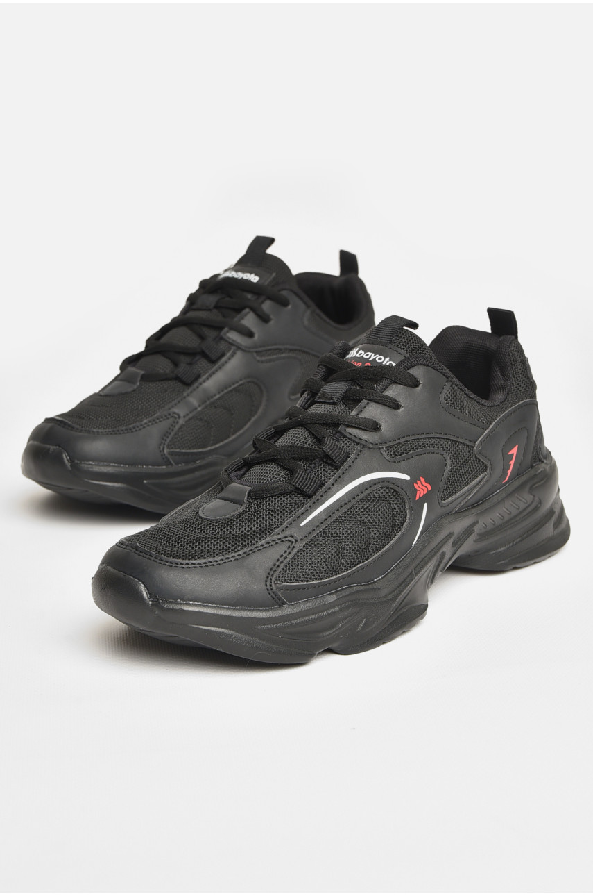 Кроссовки мужские черного цвета на шнуровке 5078-7 207247