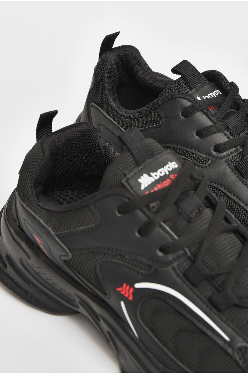 Кроссовки мужские черного цвета на шнуровке 5078-7 207247