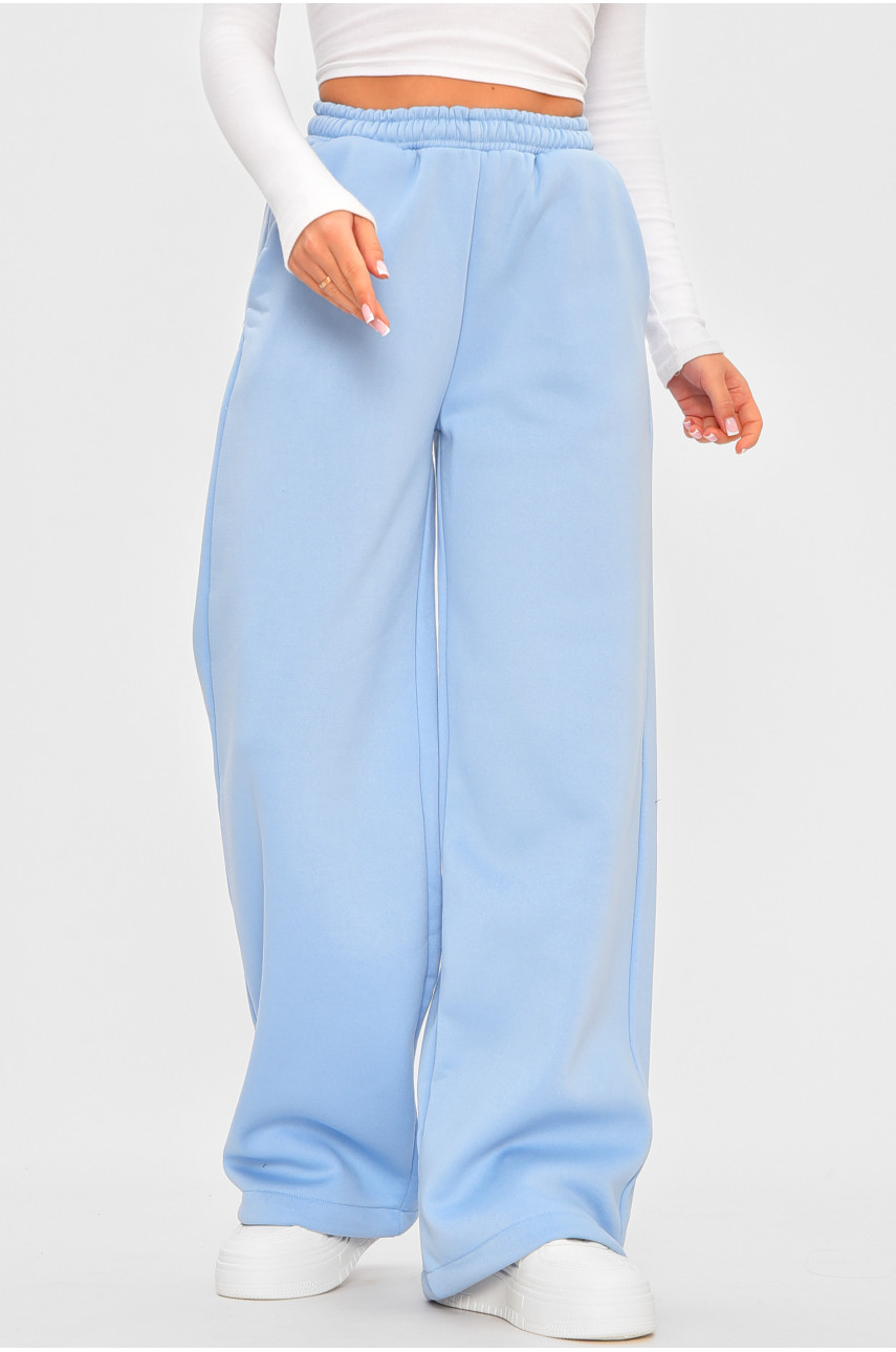 Спортивні штани жіночі на флісі блакитного кольору 7169 207257
