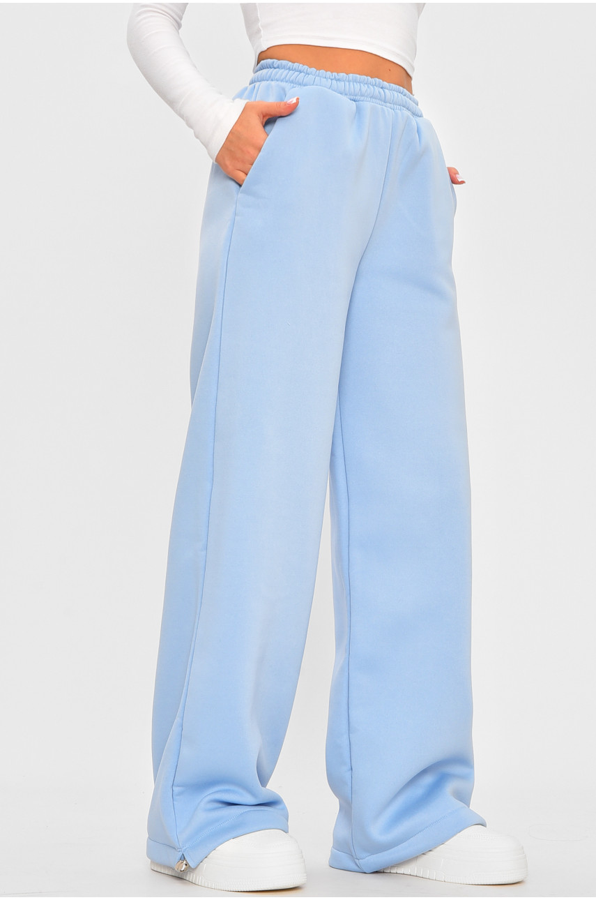 Спортивні штани жіночі на флісі блакитного кольору 7169 207257