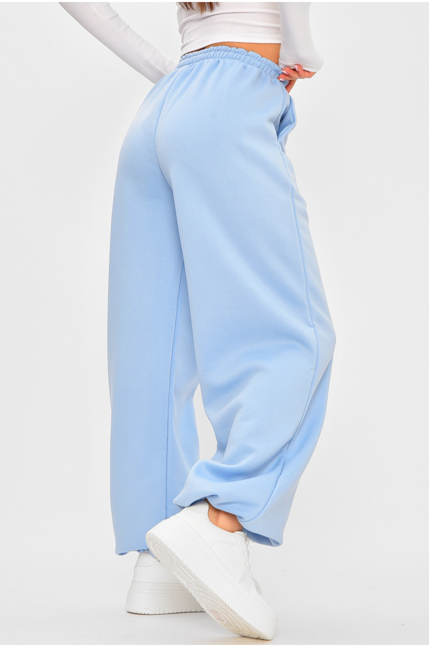 Спортивні штани жіночі на флісі блакитного кольору 7169 207257