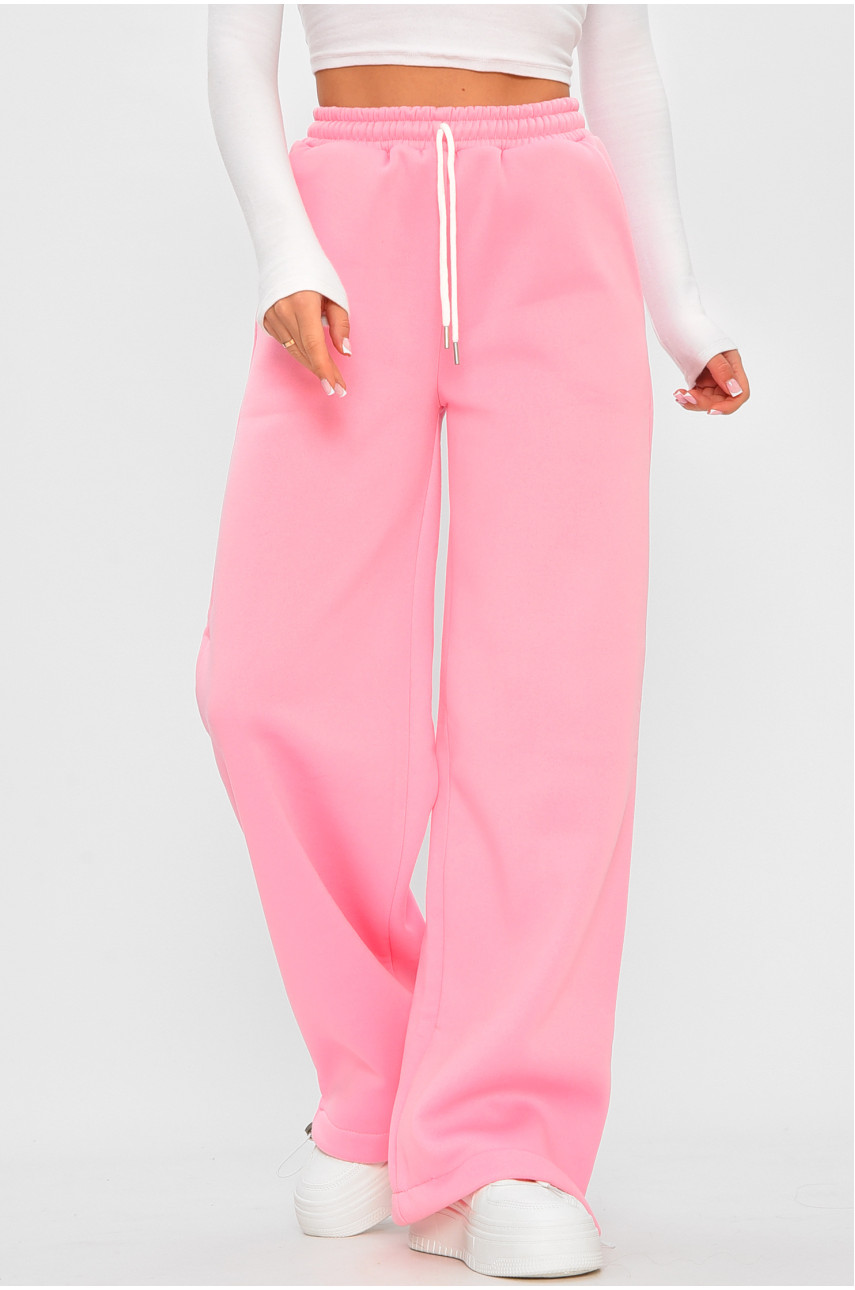 Спортивні штани жіночі на флісі рожевого кольору 7169 207258