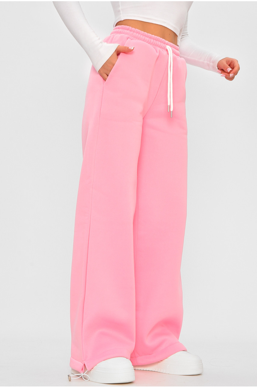 Спортивні штани жіночі на флісі рожевого кольору 7169 207258