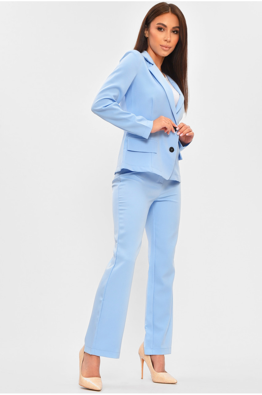 Костюм женский однотонный голубого цвета 990 207260