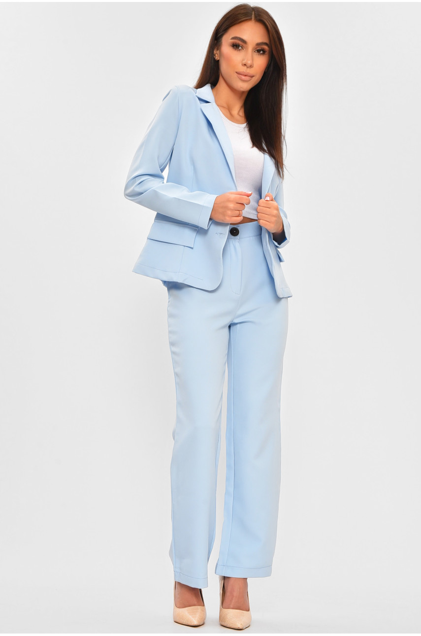 Костюм женский однотонный светло-голубого цвета 990 207262